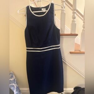 Jcrew navy and white dress
